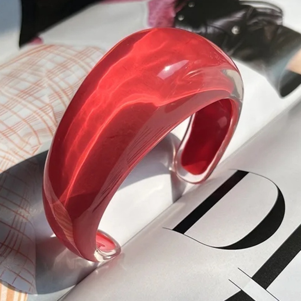 NEW - Red Resin‎ Cuff Bracelet